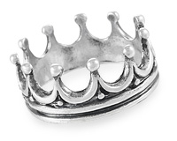 Серебряное кольцо с короной без камней