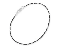 Тонкий браслет-шнурок черного цвета, 1,4мм