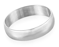 Обручальное кольцо гладкое, 5 мм, серебро родированное
