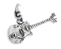 Кулон в виде гитары, полуакустической, серебро 925