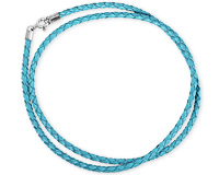 Плетеный серебряный шнур бирюзового цвета, 3мм