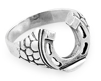 Серебряное кольцо в форме подковы