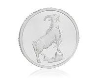 Монета на удачу с козой, серебро 925