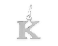 Кулон-буква К из серебра с родированием