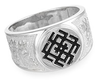 Серебряный перстень Белобог, славянская символика