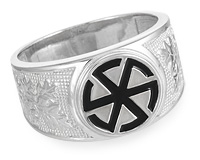 Кольцо серебряное со славянскими символами: Коловрат