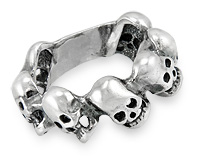 Серебряное кольцо с черепами "Бедные Ёрики"