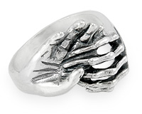 Серебряное кольцо скрепленые руки-руки