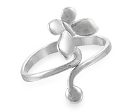 Кольцо на ноготь, фалангу пальца Бабочка, серебро 925