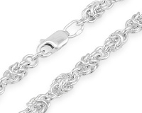 Серебряная цепочка бисмарк объемная, 5,2 мм