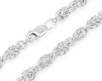 Серебряная цепь бисмарк объемный, 5 мм
