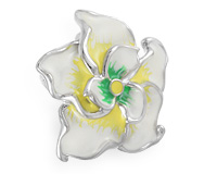 Подвеска в виде цветка лилии, белая эмаль