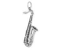 Кулон - подвеска саксофон из серебра с чернением