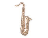 Муз. инструменты из серебра: саксофон с позолотой