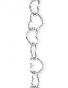 Звенья цепочки (браслета) в форме сердец, фото крупным планом