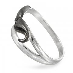 Серебряное кольцо с усами, вид сбоку