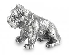 Миниатюрная собака - бульдог из серебра 925 пробы