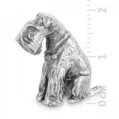 Фигурка собаки (миттельшнауцер) из серебра 925 пробы