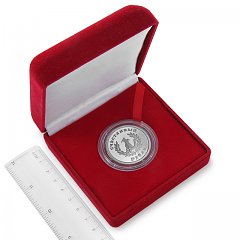 Медаль из серебра Счастливый рубль в футляре