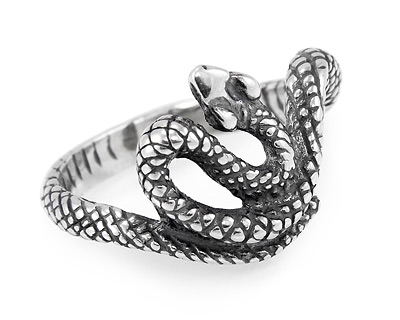 Кольцо из серебра с чернением змея - уж