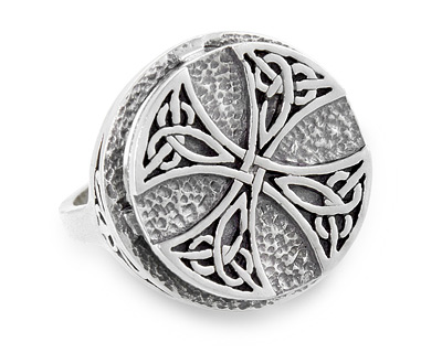 Перстень-печать с тамплиерским крестом, серебро