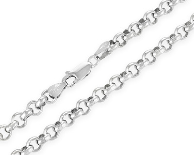 Серебряная цепочка якорная ролло, 5мм