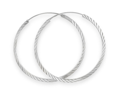 Серьги - конго большие с круговой насечкой, 4 см