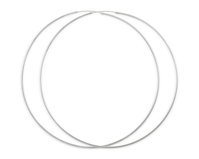 Серьги конго из серебра очень большие, 10 см
