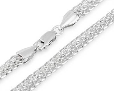 Серебряная цепочка бисмарк питон итальянка, 7 мм