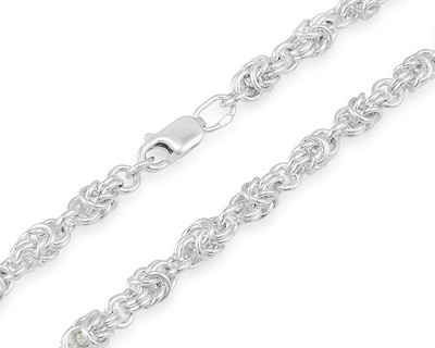 Серебряная цепь бисмарк объемный, 5 мм