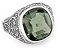 Мужское кольцо с зеленым камнем - празиолитом