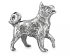 Сувенир-миниатюра собака (Лайка) из серебра