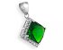 Серебряный кулон с квадратным иск. изумрудом