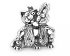 Статуэтка из серебра Кот и Кролик в обнимку
