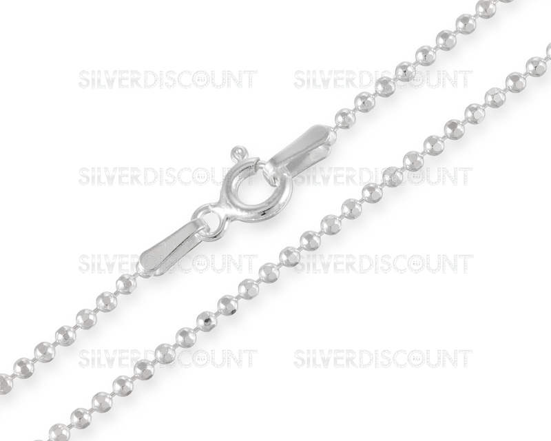 Тонкая шариковая цепочка из серебра, 1,5 мм купить на SilverDiscount.ru