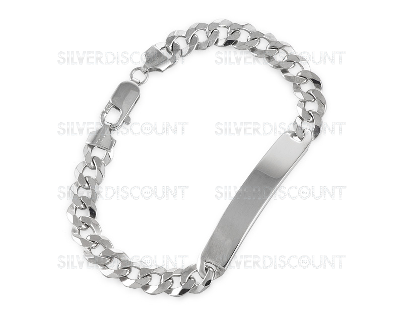 Браслет с пластиной для гравировки, серебро, родир., 0,8 см купить наSilverDiscount.ru