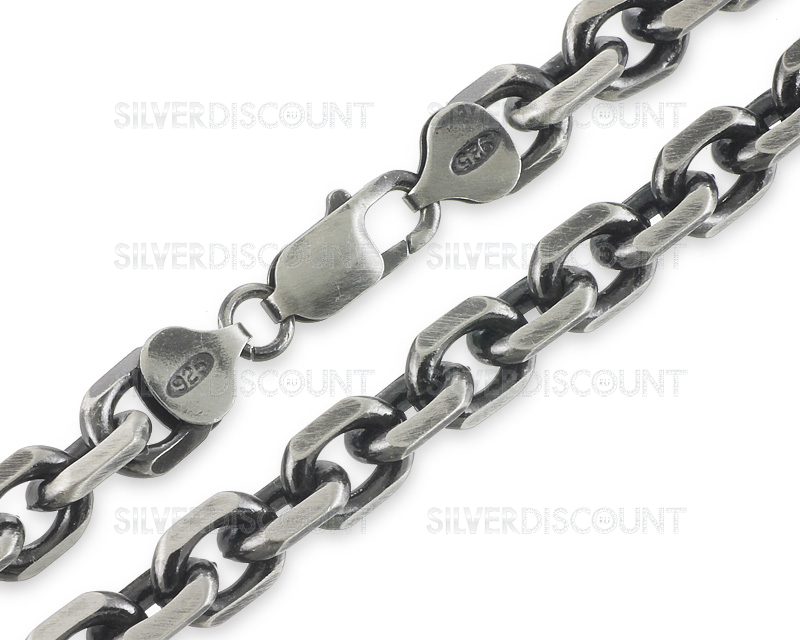 Массивная серебряная цепь якорное плетение, 8 мм купить на SilverDiscount.ru