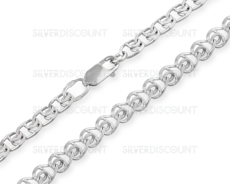 Серебряная цепочка лав (love, сердечки), 4мм купить на SilverDiscount.ru
