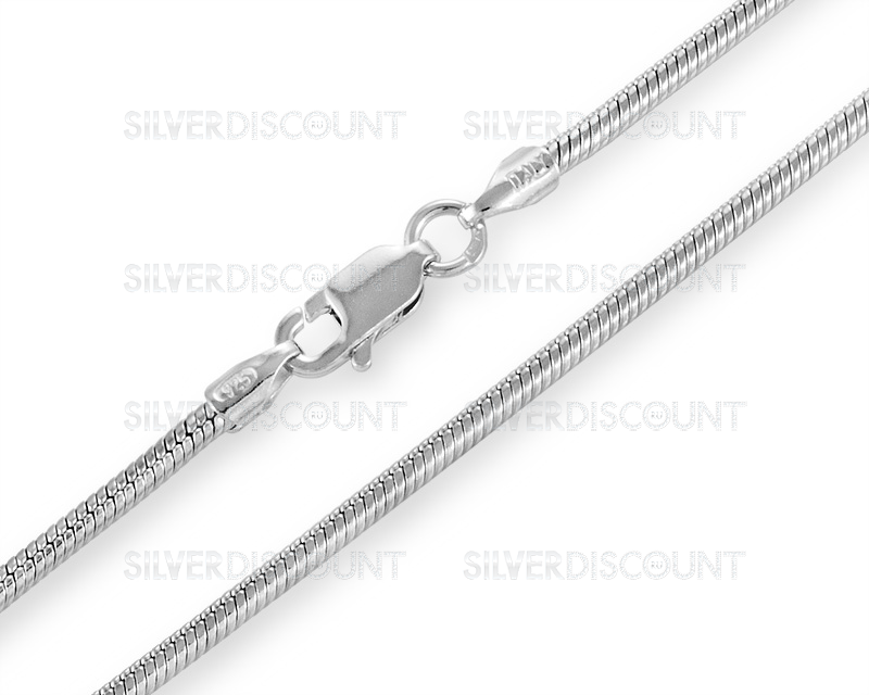 Крупная цепь снейк из родированного серебра, 2 мм купить наSilverDiscount.ru