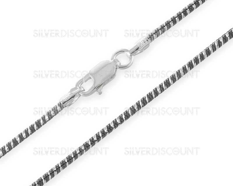 Цепочка снейк темная с тонкой спиралью, 1,6мм купить на SilverDiscount.ru