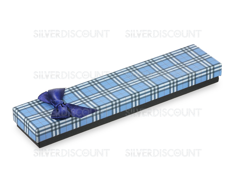 Подарочный футляр голубого цвета для цепочки, колье купить наSilverDiscount.ru