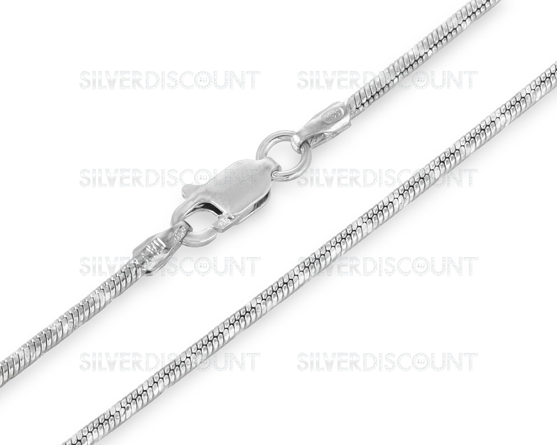 Цепочка снейк широкая алмазная спираль, 1,6 мм купить на SilverDiscount.ru